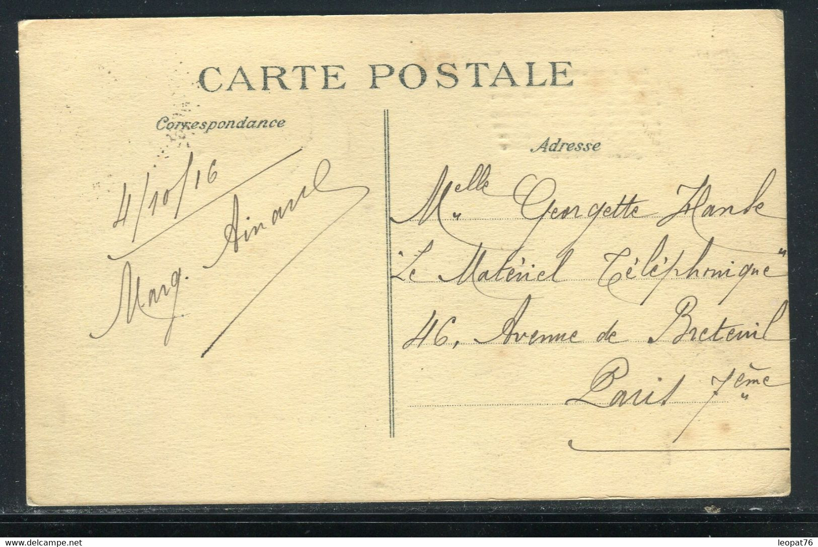 Belgique - Affranchissement De Ste Adresse ( France ) Sur Carte Postale En 1916 Pour Paris - Ref N 6 - Sonstige & Ohne Zuordnung