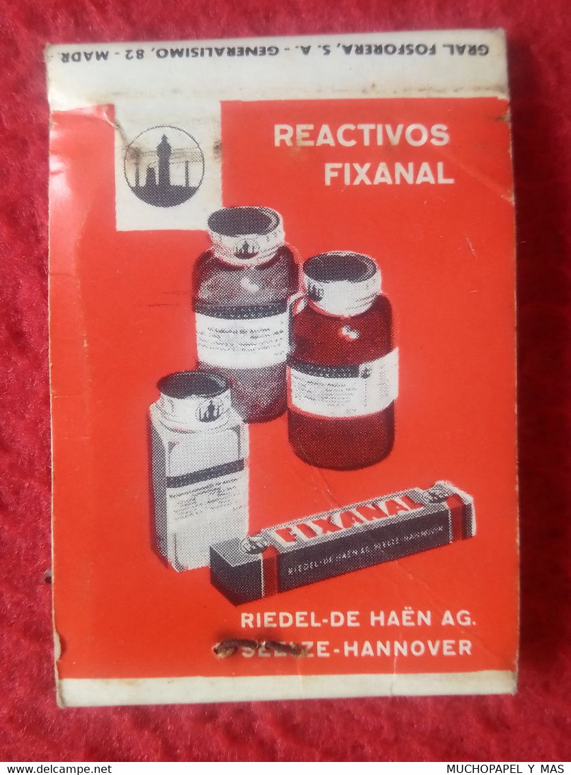 CAJA DE CERILLAS FÓSFOROS MATCHBOX BOÎTE D'ALLUMETTES CARTERA ESTUFAS CULTIVO DE ACERO FIXANAL HANNOVER CASA TORRECILLA. - Boites D'allumettes