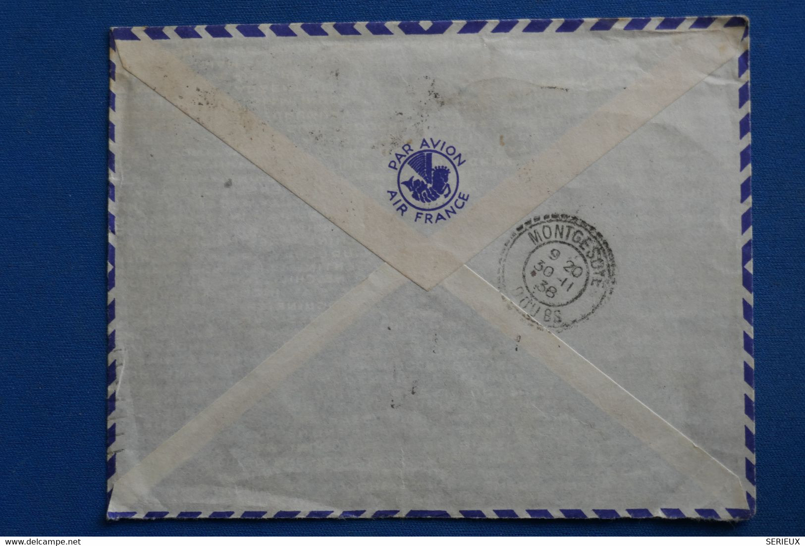 AF3 AEF  BELLE LETTRE  1938 OUBANGUI  A BESANCON REDISTRIB. VILLA MON REVE   FRANCE +++  +AFFRANCH PLAISANT - Storia Postale