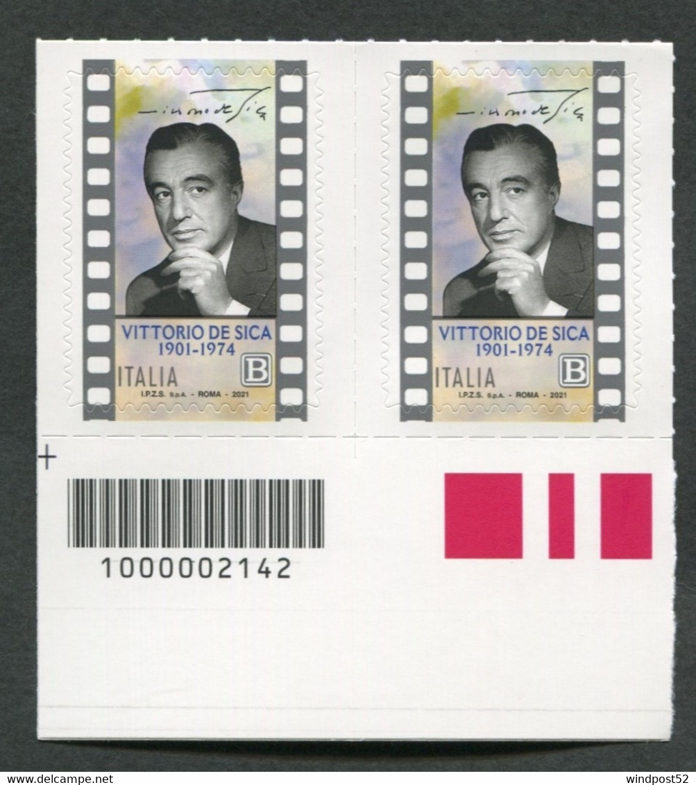 ITALIA 2021 - ANNIVERSARIO NASCITA VITTORIO DE SICA - CODICE A BARRE -  MNH** 283 - 2021-...: Neufs