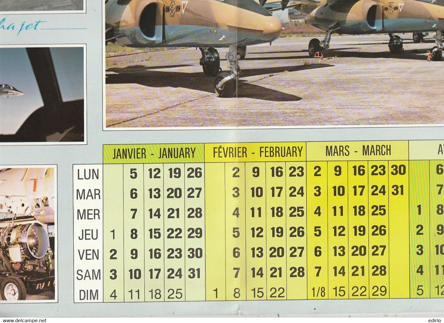 ***  AVIATION  ***   Calendrier DASSAULT Breguet Aviation 1981 - Pubblicità