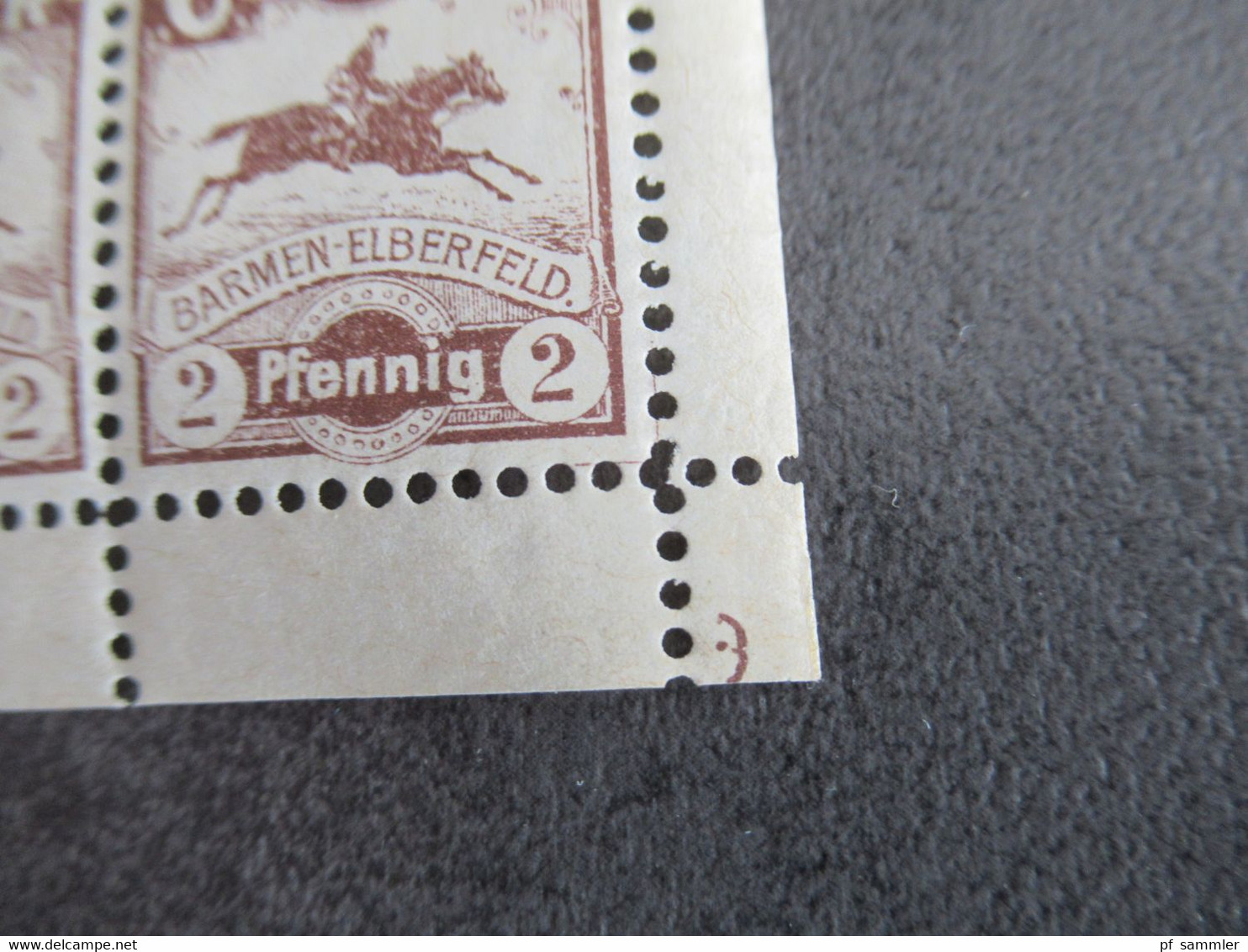 DR Privatpost Um 1897 Courier Barmen - Elberfeld Kompletter Bogen / 100 Marken ** / Postfrisch Pferde Kurier / Reiter - Private & Lokale Post