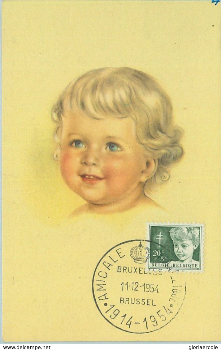 68619 - BELGIUM - Postal History - MAXIMUM CARD - 1954, Children, Medicine, Tuberculosis - 1981-1990
