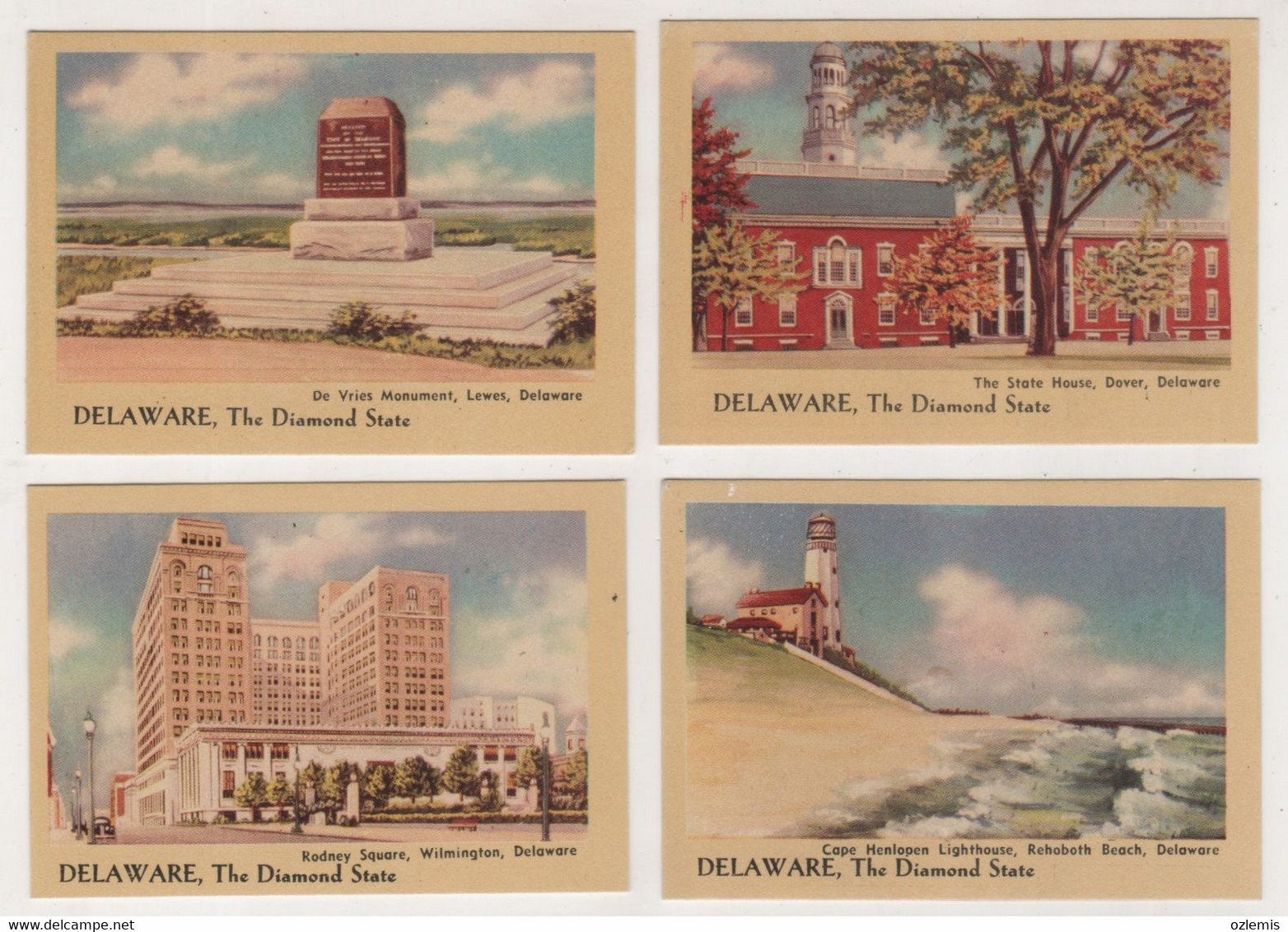 DELWARE ,THE DIAMOND STATE ,12 ALL DIFFERENT ,MINIATURES IN COLOR , POSTCARD - Autres & Non Classés