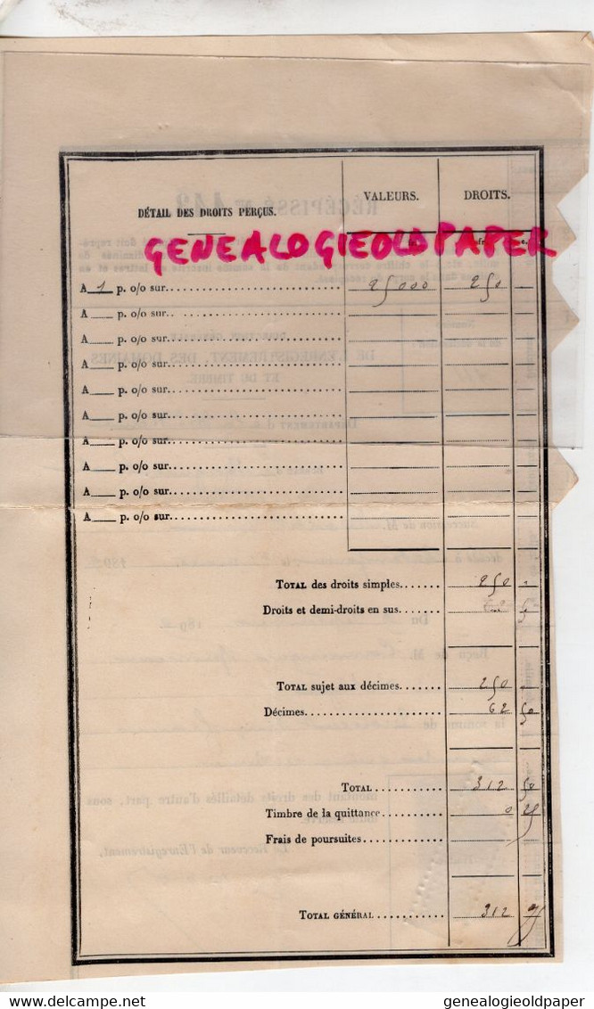 87- CHATEAUPONSAC -MAGNAC LAVAL- RECEPISSE SUCCESSION PIERRE MALLET -CANIVINQ PROVISEUR AU LYCEE D' ALGER- 1899 - Historical Documents