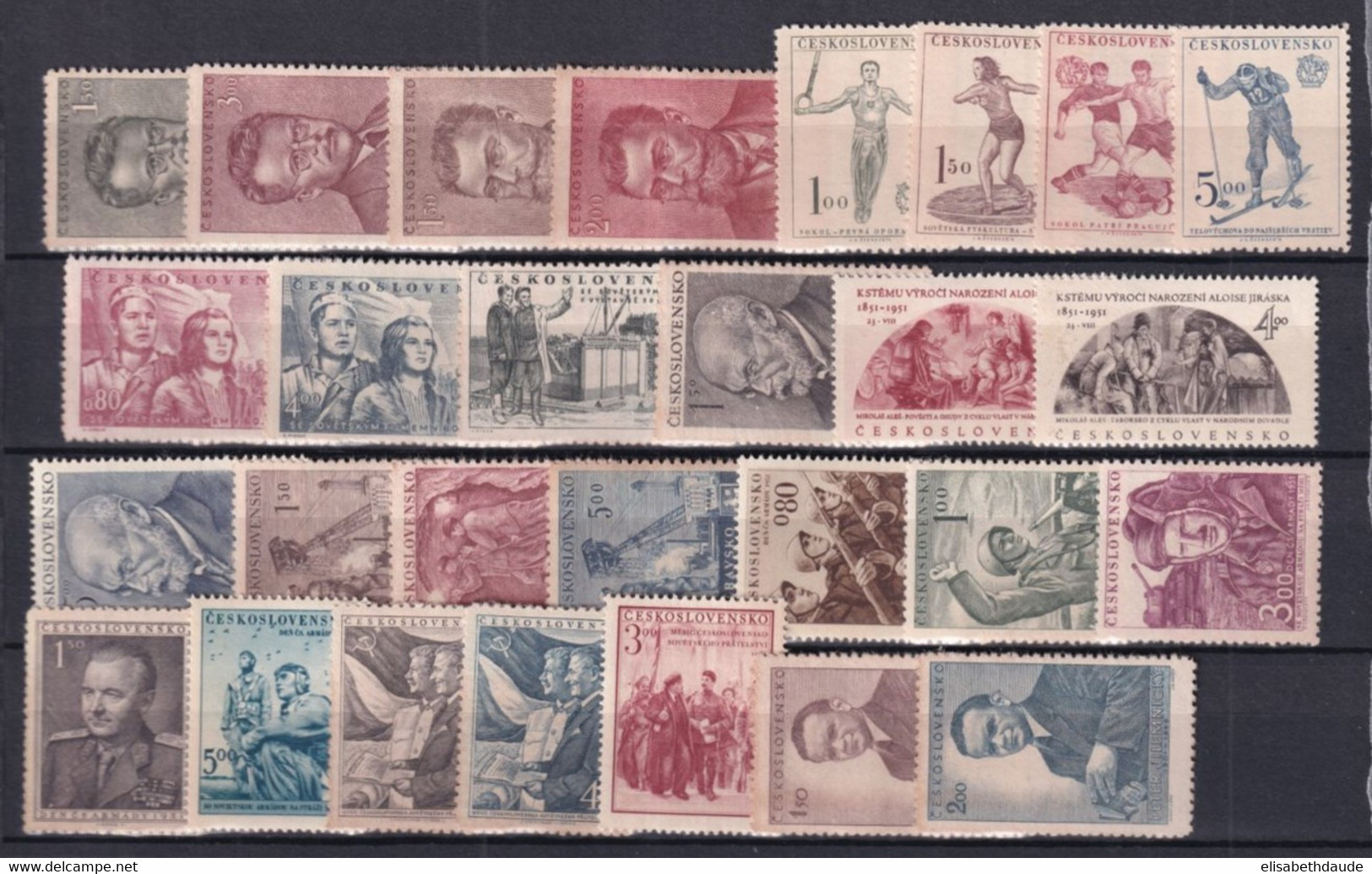 TCHECOSLOVAQUIE - 1950/1951 - YVERT N°526/609 (SAUF 553A/553D) ** MNH (PARFOIS * MLH/MH) - COTE 2013 = 113.5 EUR - Unused Stamps