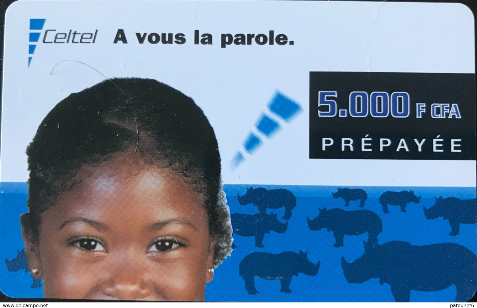 GABON  -  Prepaid  -  Celtel  -  A Vous La Parole  - 5.000 F CFA - Gabun