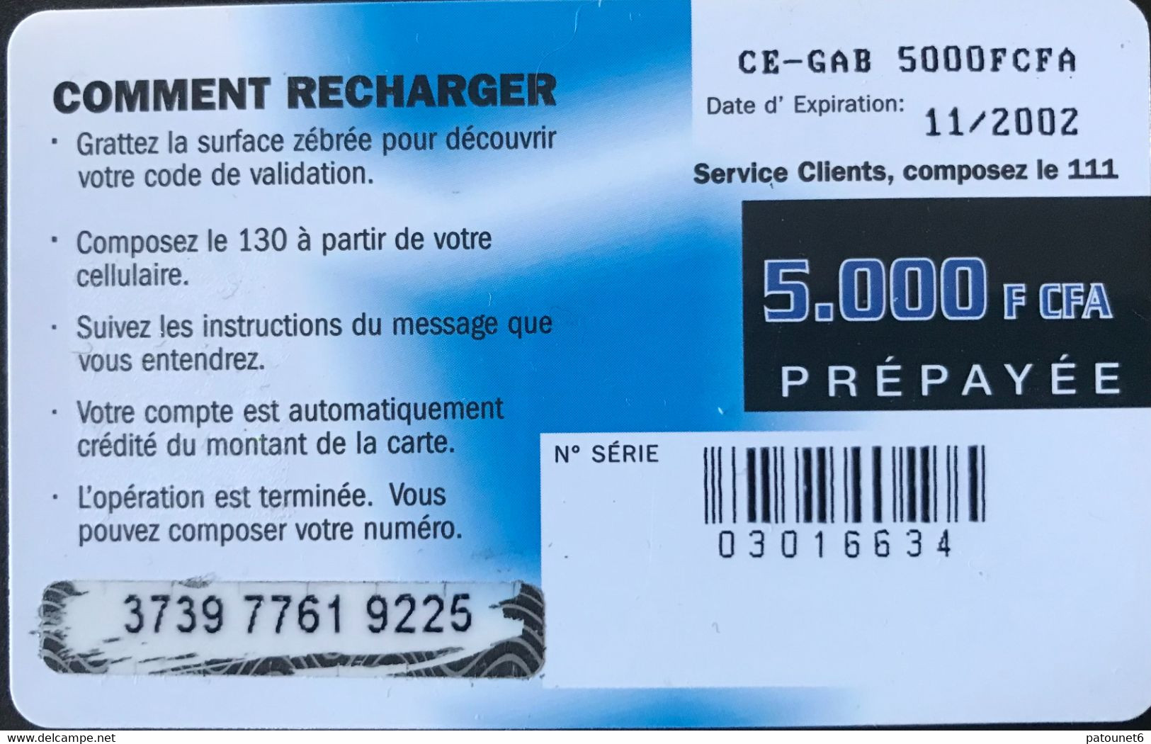 GABON  -  Prepaid  -  Celtel  -  A Vous La Parole  - 5.000 F CFA - Gabun