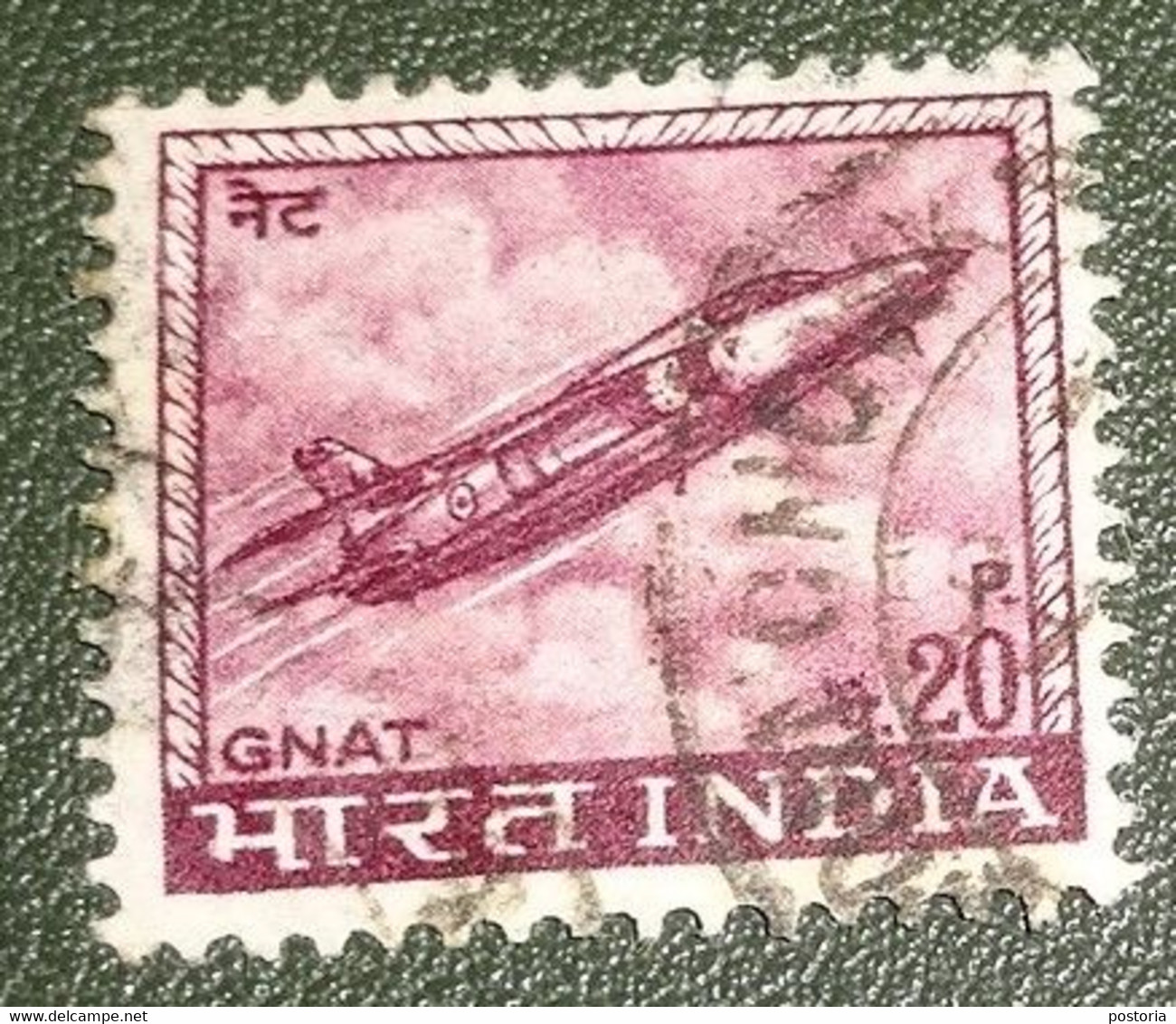 India - Michel - 436 - 1967 - Gebruikt - Cancelled - Vliegtuigen - Straaljager - GNAT Jet Fighter - Usados