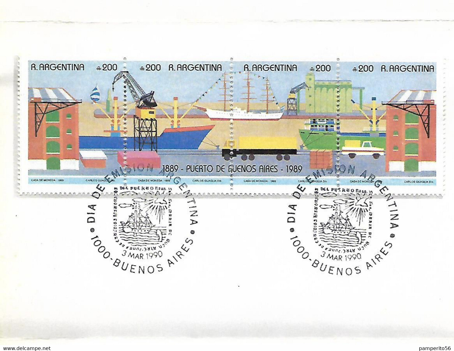 ARGENTINA - 1990 CENTENARIO DEL PUERTO DE BUENOS AIRES - Usati