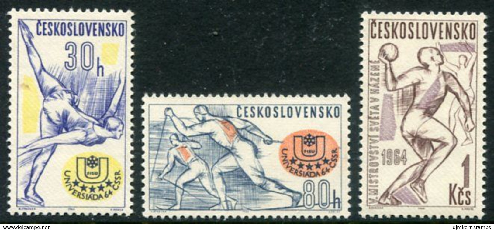 CZECHOSLOVAKIA 1964 Sports Championships MNH / **. Michel 1450-52 - Neufs