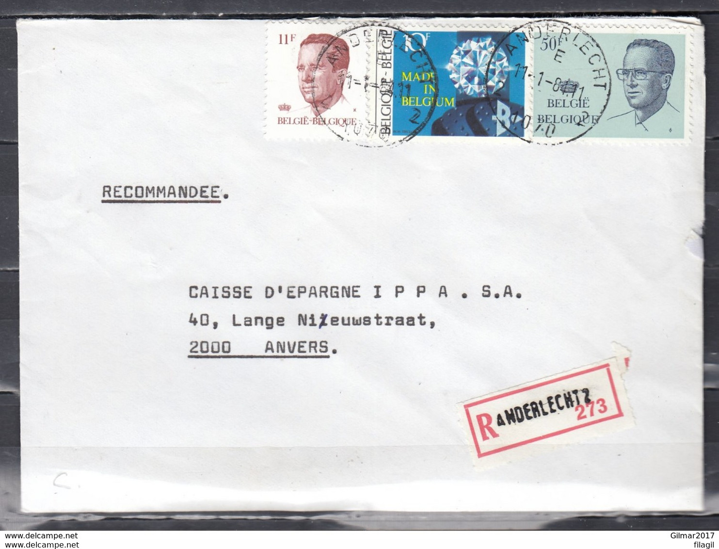 Aangetekende Brief Van Anderlecht 2 Naar Anvers (A) - 1981-1990 Velghe