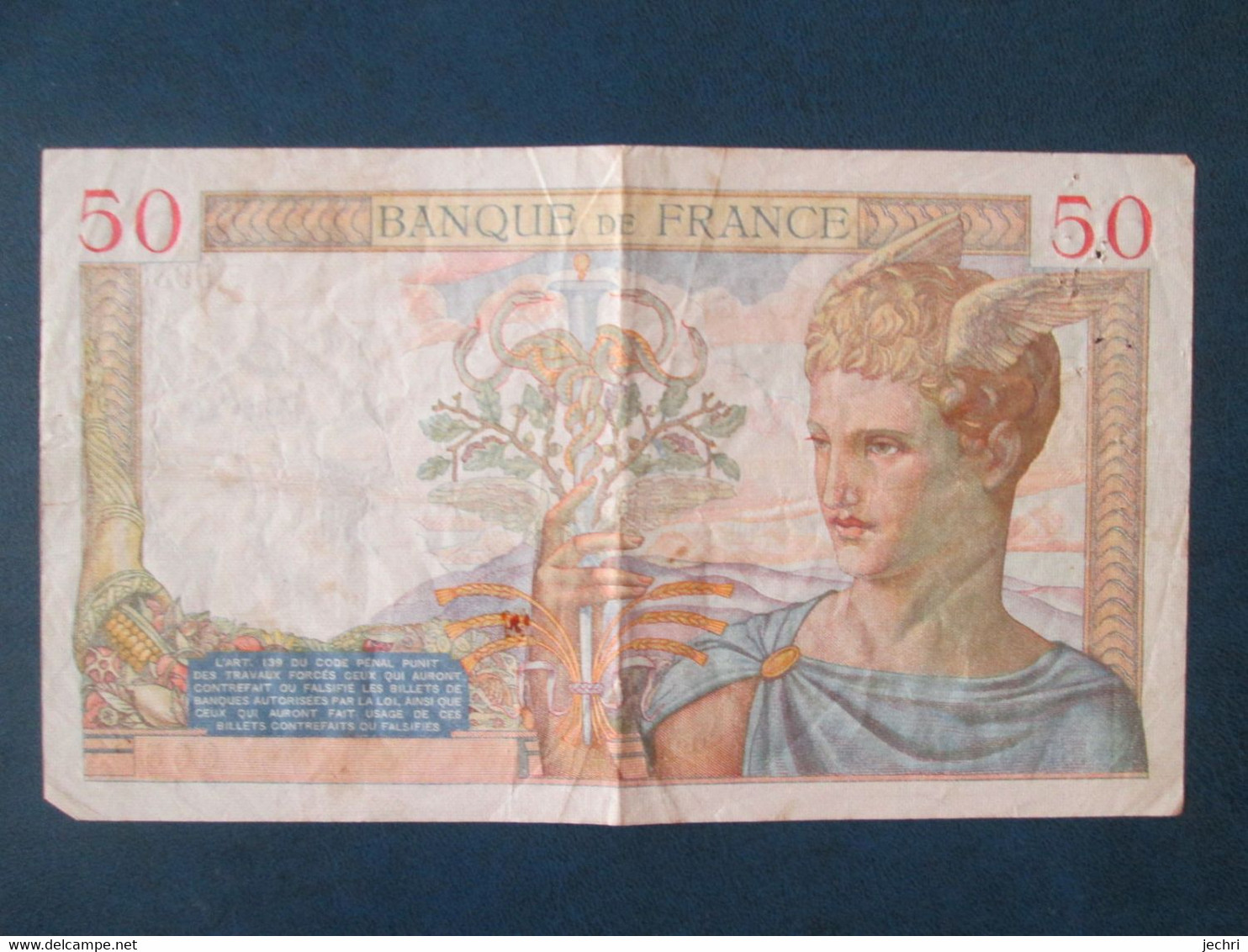 Billet De Cinquante Francs  Ceres , 25.3.1937 - 50 F 1934-1940 ''Cérès''