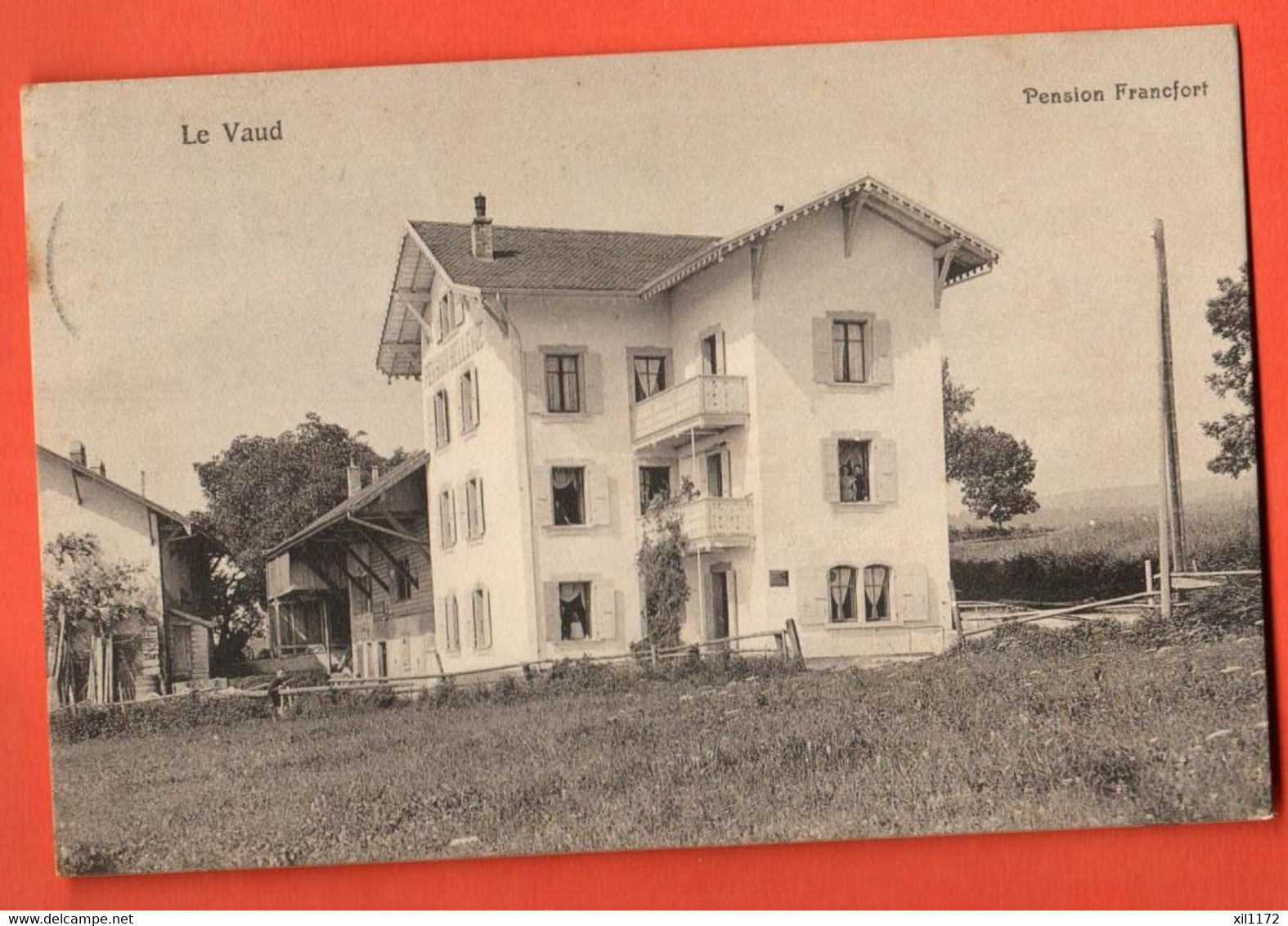 ZQF-17 RARE  Le Vaud Sur Nyon. Pension Francfort. Cachet Begnins 1915 Vers Rouen - Begnins