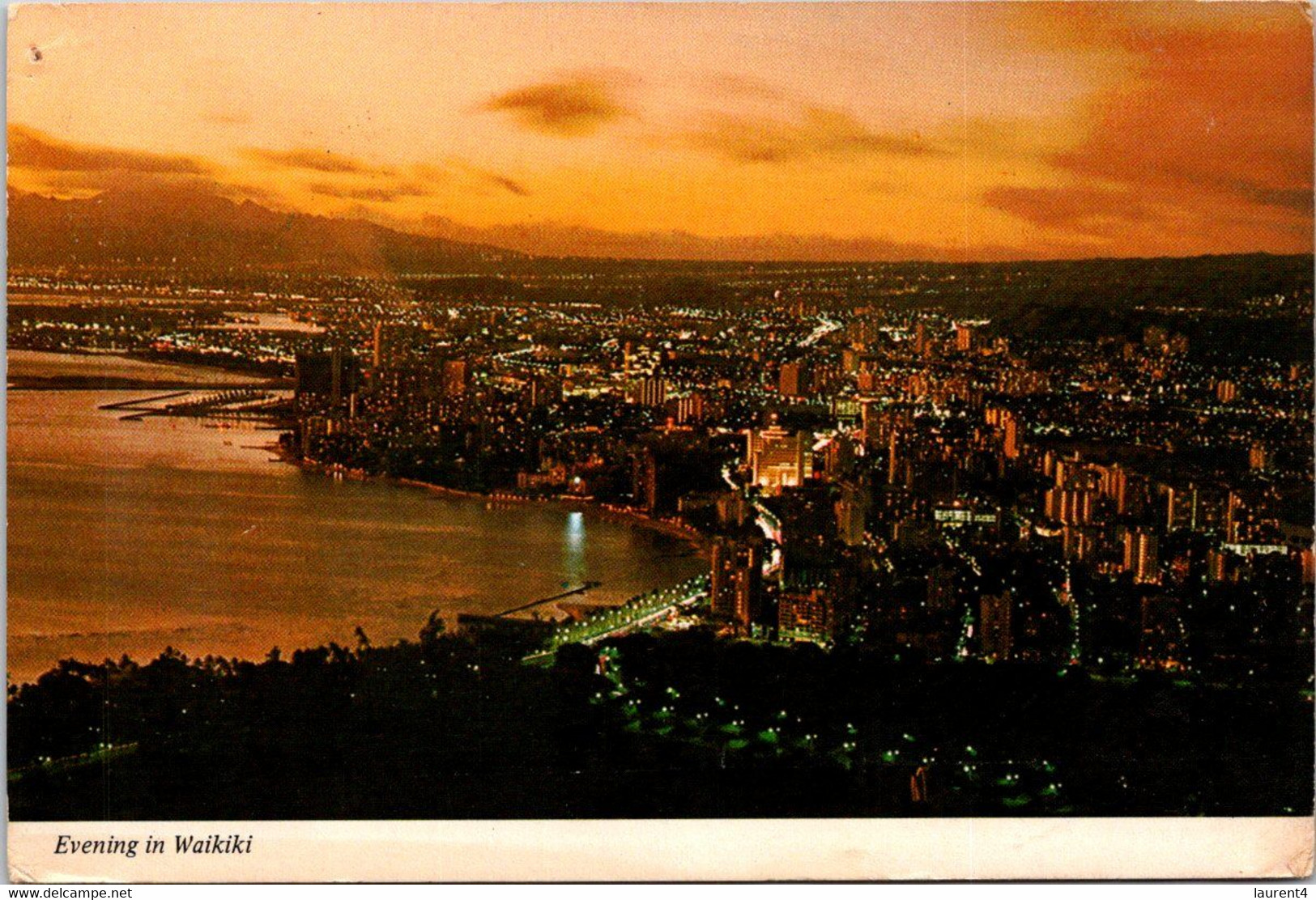 (1 B 17) USA - Evening In Waikiki Beach (posted To Australia 1973 With NORAY Stamp) - Hawaï