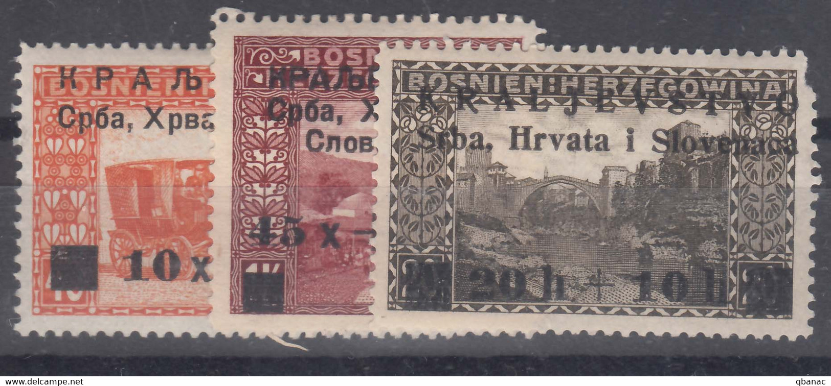 Yugoslavia, Kingdom SHS, Issues For Bosnia 1919 Mi#30-32 Mint Hinged - Ongebruikt