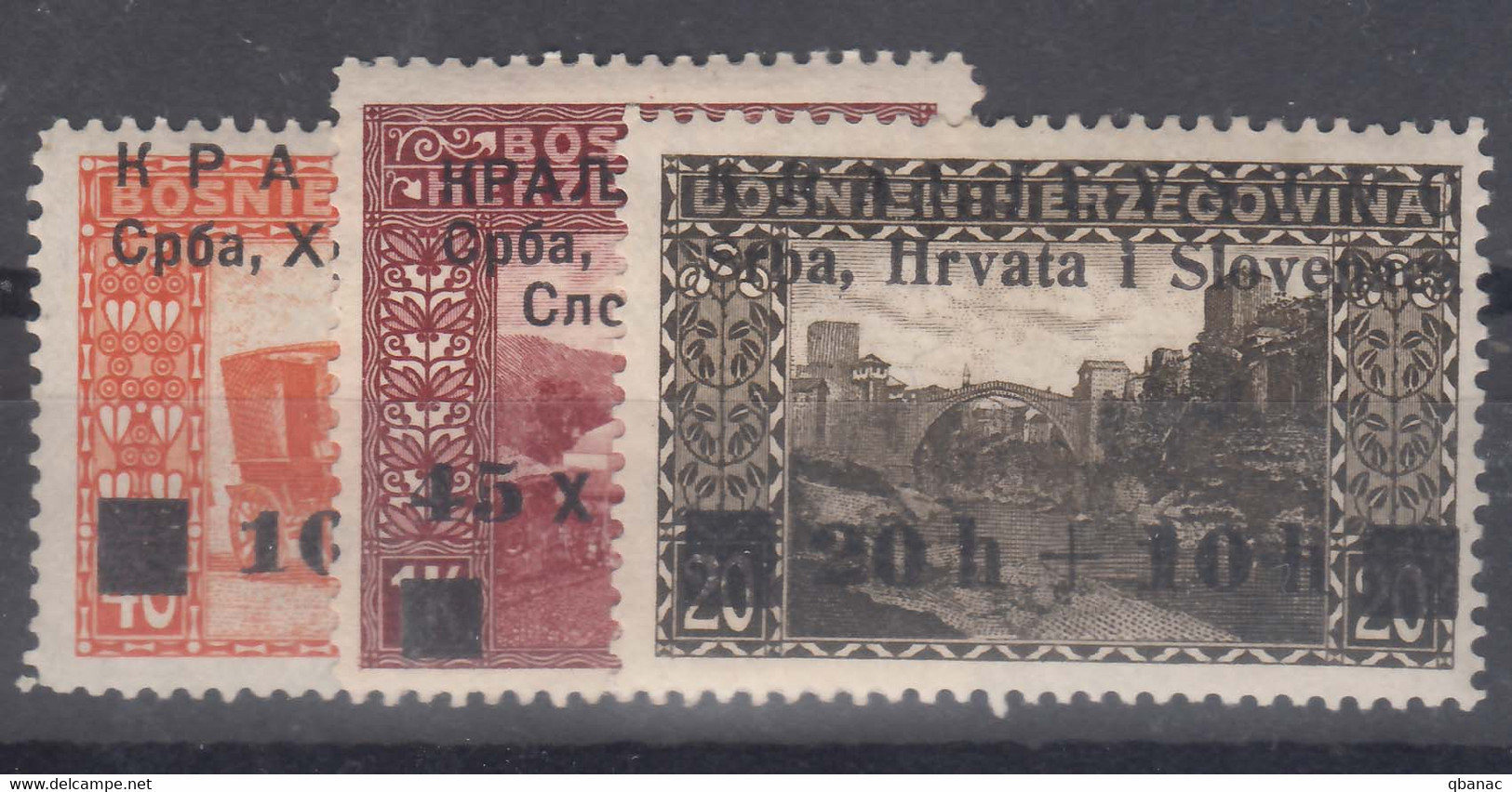 Yugoslavia, Kingdom SHS, Issues For Bosnia 1919 Mi#30-32 Mint Hinged - Unused Stamps