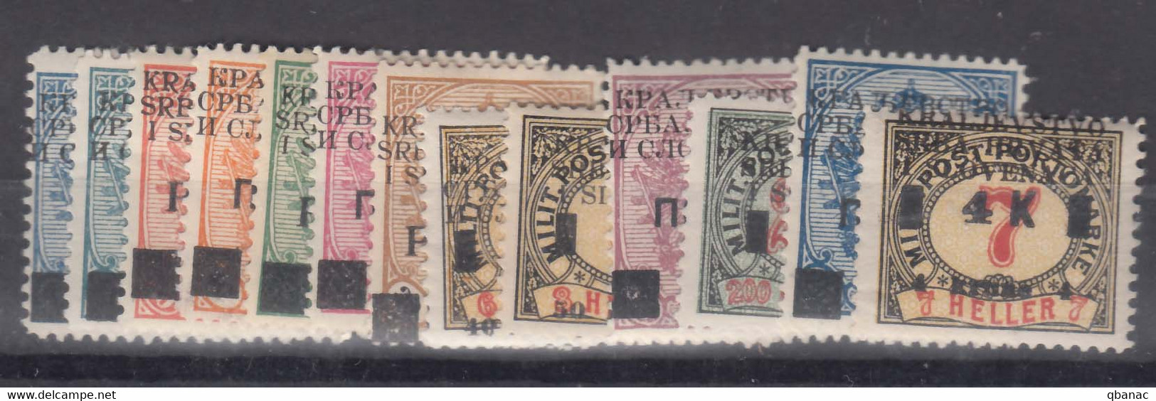 Yugoslavia Kingdom SHS, 1919 Issues For Bosnia Porto Mi#14-26 Mint Hinged, Key Stamp (200h) Never Hinged - Nuevos