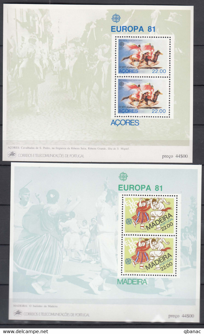 Portugal Azores And Madeira 1981 Europa CEPT Mi#Block 2 Mint Never Hinged - Neufs
