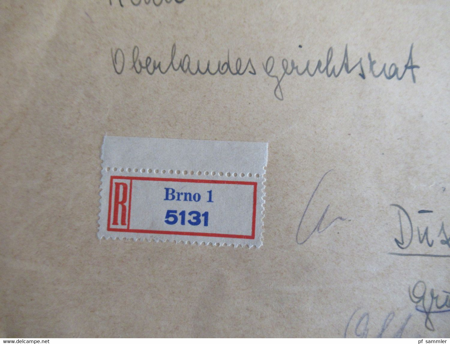 Böhmen Und Mähren 1939 MiF Einschreiben Brno 1 - Düsseldorf Mit Stempel L2 Empf. Grafenberger Allee Dssd. 1 Unbekannt - Covers & Documents