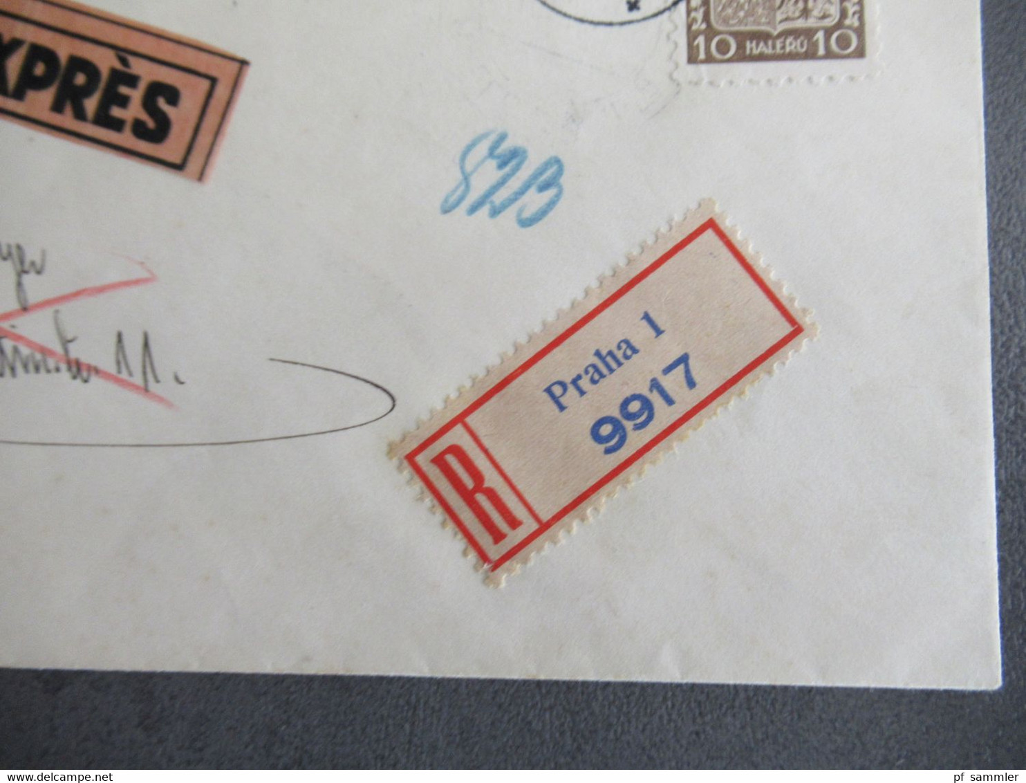 Böhmen Und Mähren 16.8.1939 Früher Beleg MiF Mit CSSR Marke Einschreiben Expres Ank. Stempel Halle Fernsprechamt - Briefe U. Dokumente