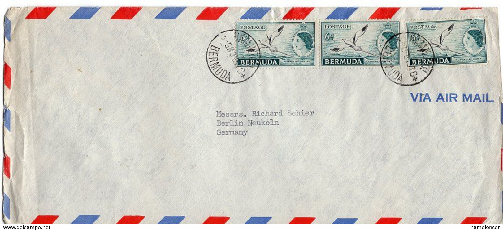 L30515 - Bermuda - 1957 - 3@6d Tropikvogel A. Lp.-Bf. HAMILTON -> Westdeutschland - Altri & Non Classificati