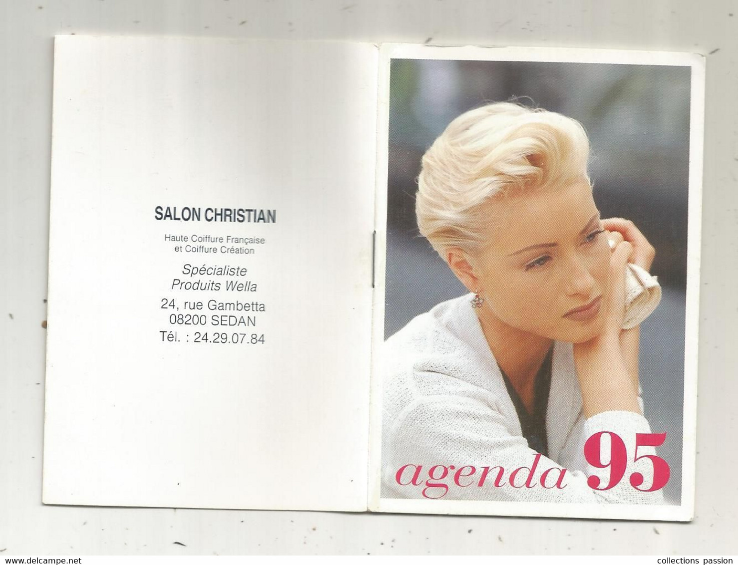 Calendrier, Agenda, 1995 , Haute Coiffure, Salon CHRISTIAN ,SEDAN , 18 Pages, 3 Scans, Frais Fr 1.65 E - Petit Format : 1991-00
