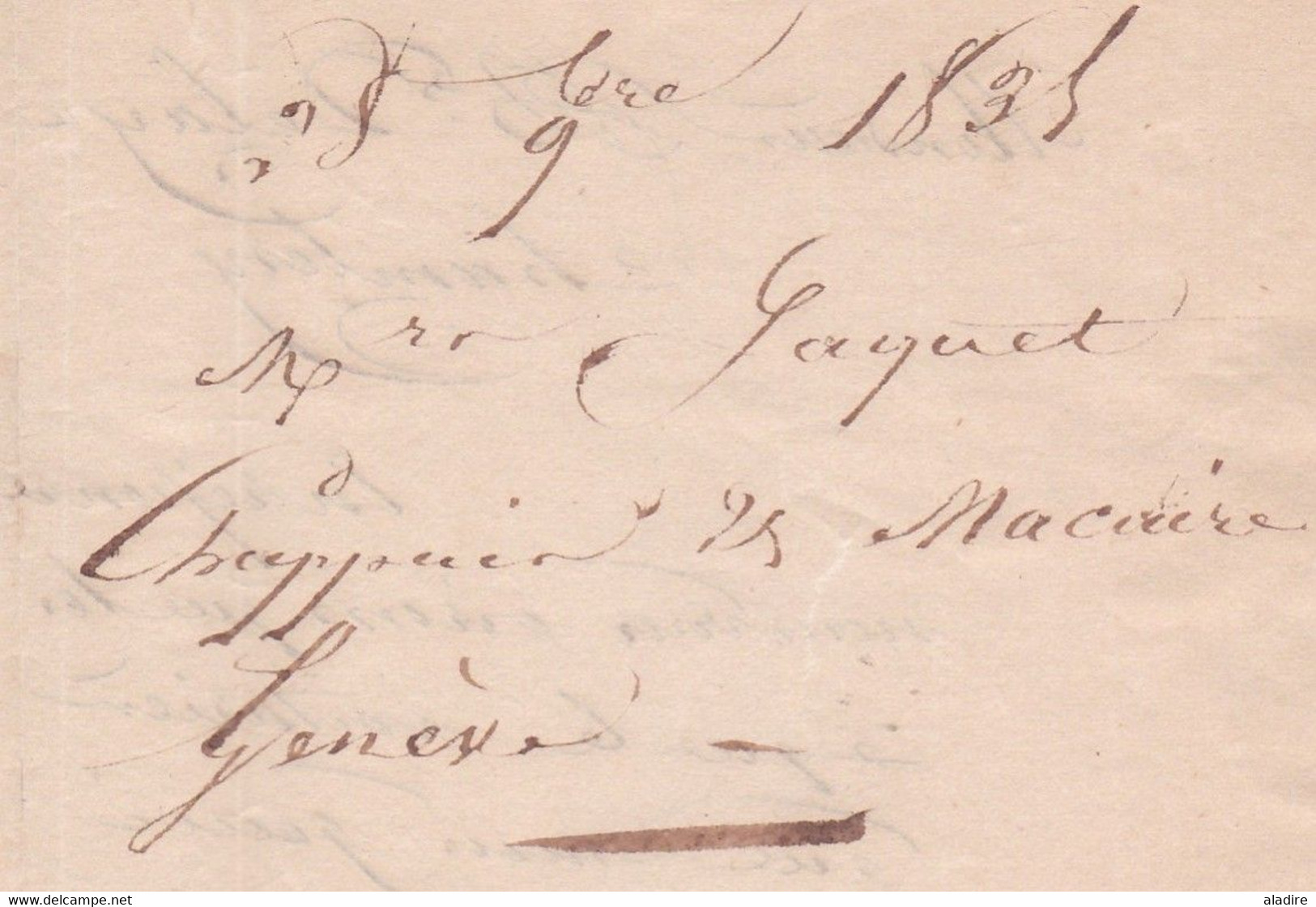 1835 - Marque Postale GENEVE Sur Lettre Pliée Avec Correspondance En Français Vers Chambery, Royaume De Savoie - ...-1845 Préphilatélie