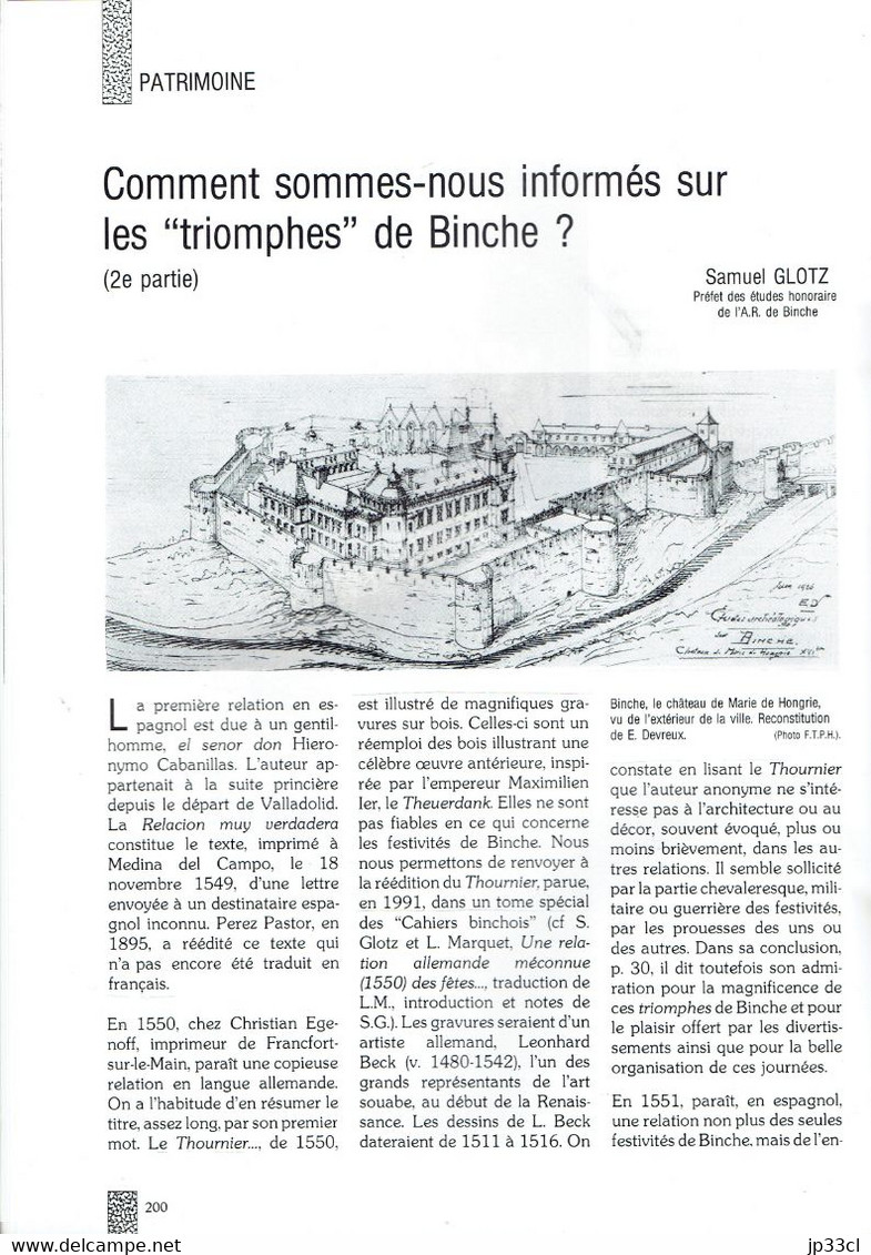 Hainaut Tourisme - 10/1994 Binche Masques Triomphes C. Douard Mariemont Pays d'Ath Florian Duc Blaton Cimetière Tournai