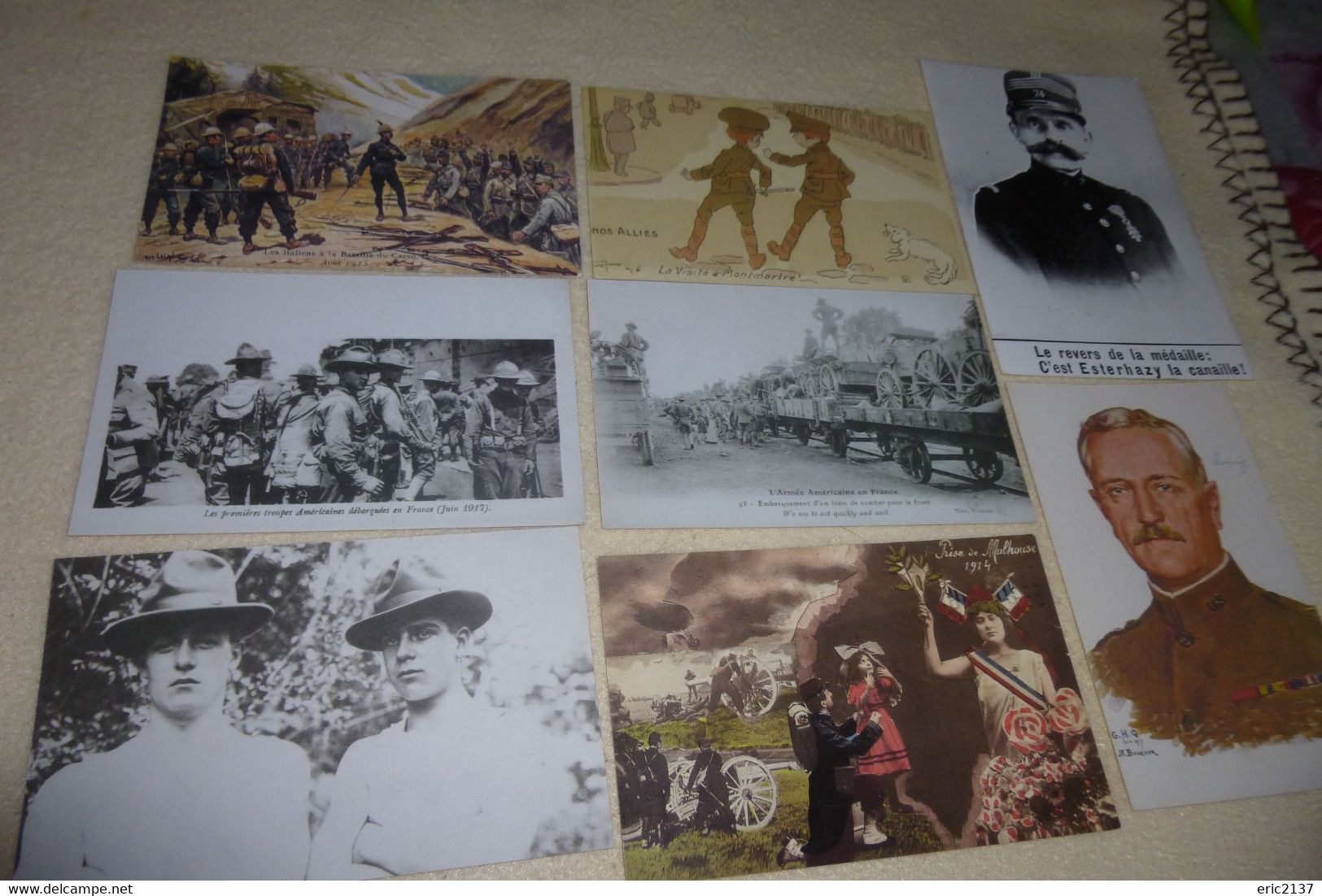 LOT DE 8 CARTES REPRODUCTION ......"GUERRE 1914-18" - 5 - 99 Cartes