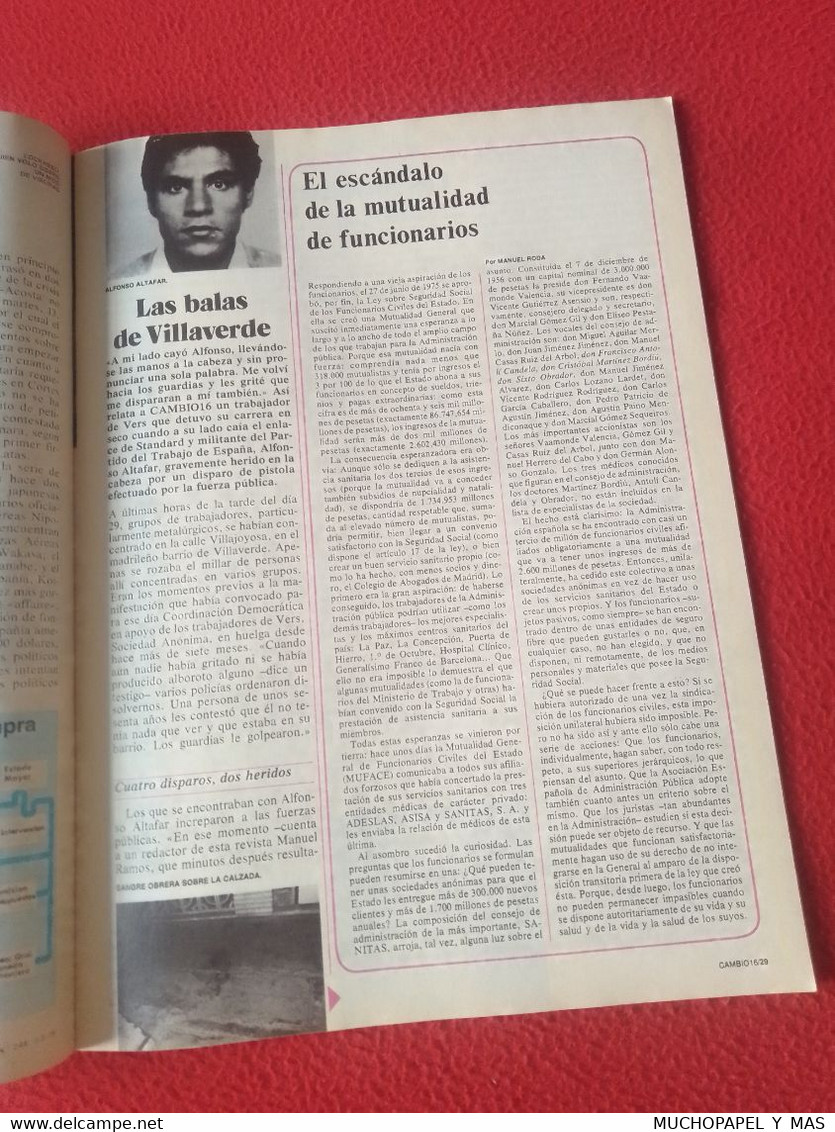 SPAIN ESPAGNE ANTIGUA REVISTA MAGAZINE CAMBIO 16 Nº 244 AGO. 1976 CARRILLO LA PASIONARIA PCE PERTUR ETA MOSCÚ..ETC VER..