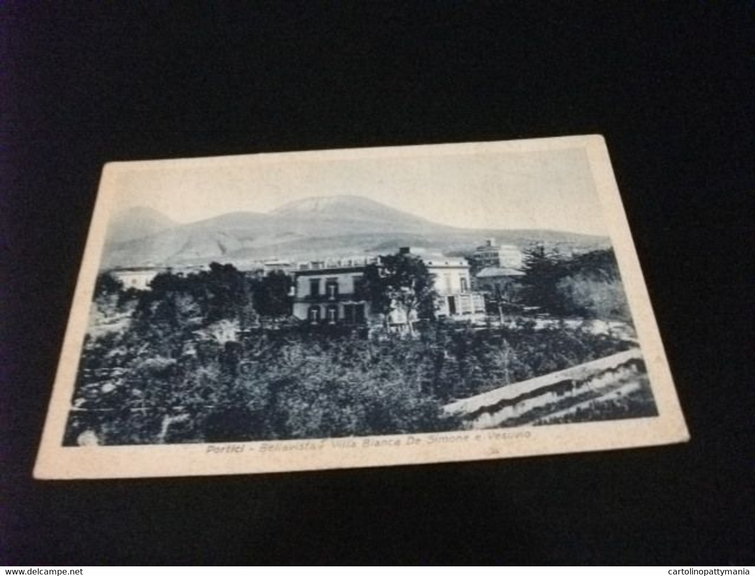 PORTICI BELLAVISTA VILLA BIANCA DE SIMONE VILLA ALMERINDA E VESUVIO ANNULLO SENZA FRANCOBOLLO ACCENNO PIEGA - Portici