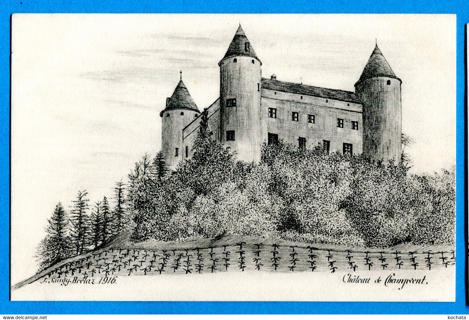 PRO253, Château De Champvent, J. Saugy - Brélaz 1916, édit. H. Baatard, Non Circulée - Champvent 