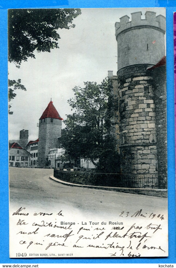 PRO254, Bienne , Biel, La Tour Du Rosius, 1949, Burgy, Précurseur, Circulée 1904 - Bienne