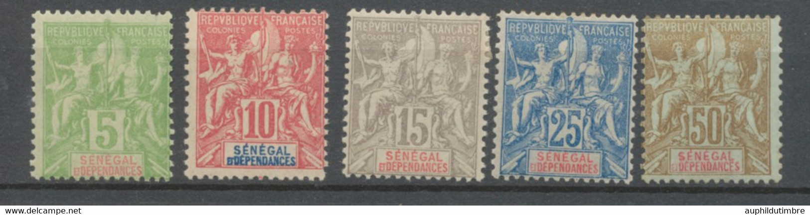 1900 Colonie Fse SENEGAL N°21 à 25, Neuf *. TB. Cote 146€ H3076 - Ongebruikt