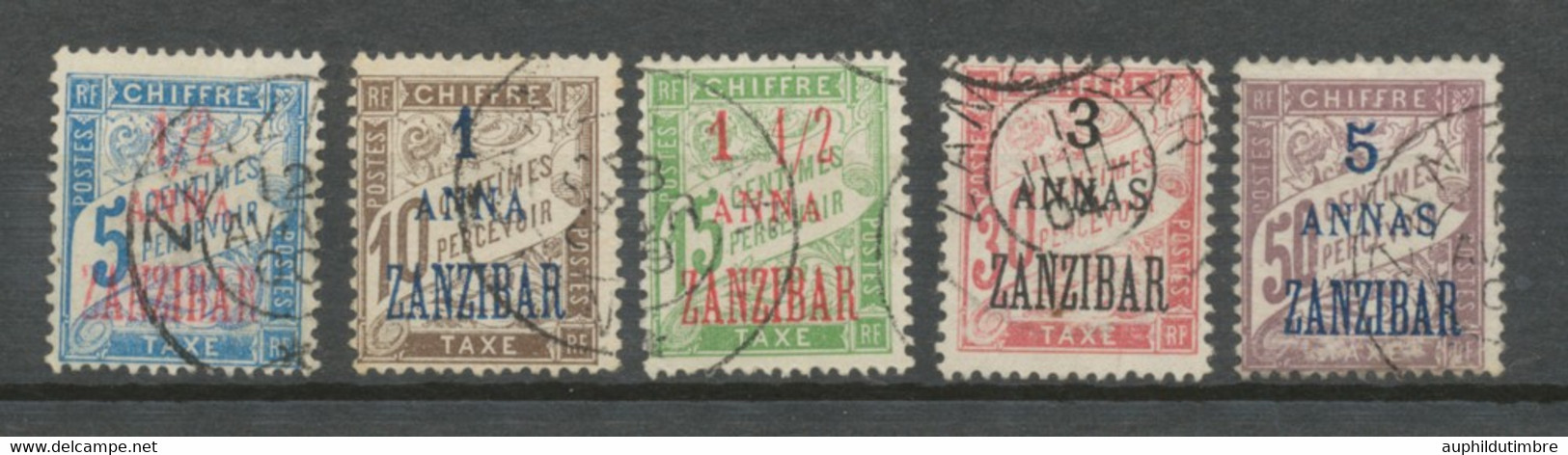 1897 Colonie Fse ZANZIBAR Taxe N°1 à 5 Oblitérés TB. Cote 110 € H3082 - Usados