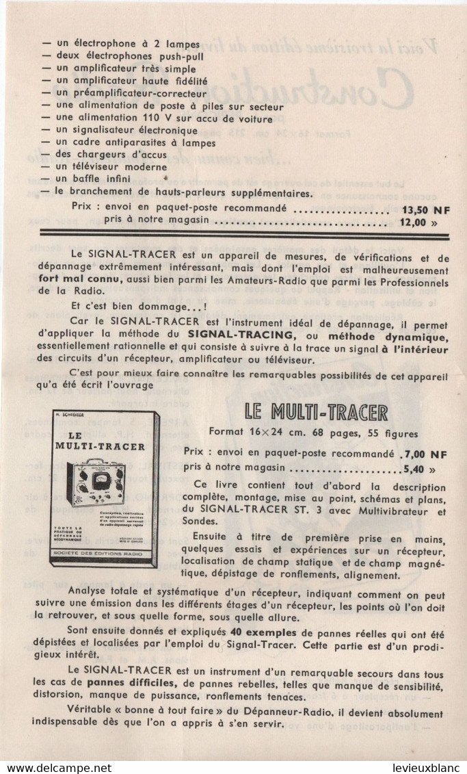 Prospectus Publicitaire Recto-verso/Construction-Radio/ L PERICONE/ Bien Connu Des Amateurs -Radio/Vers 1960   VPN352 - Apparatus