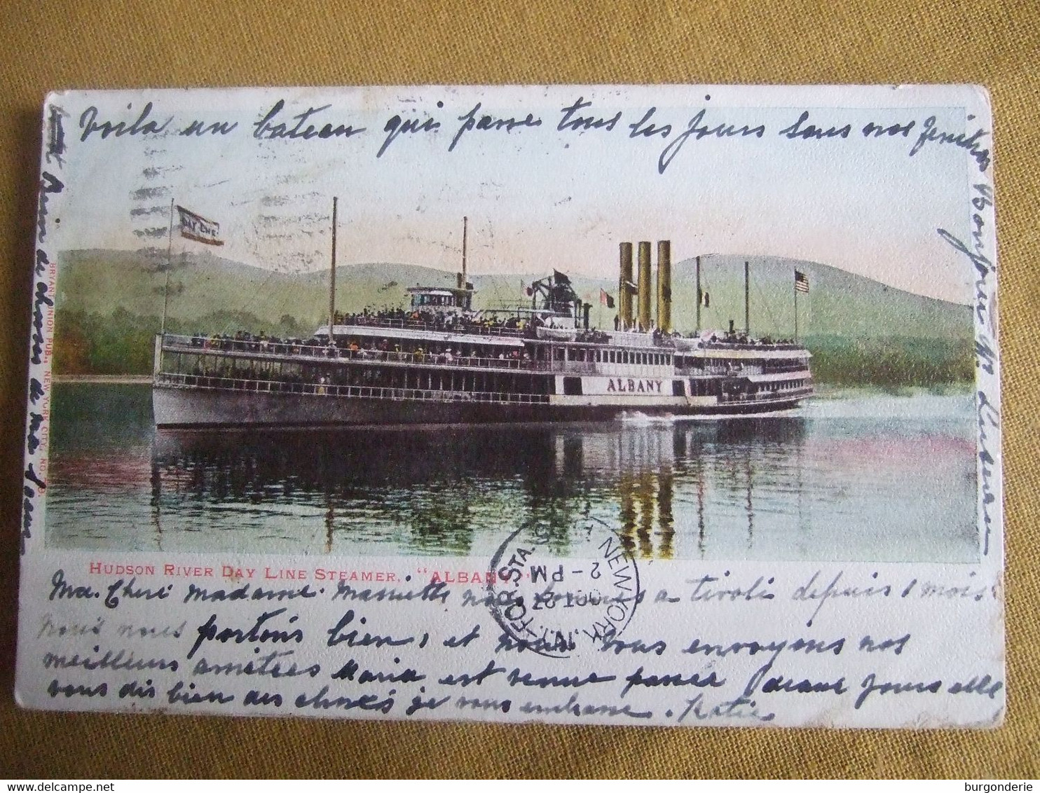 HUDSON RIVER / HOOK MOUNTAIN  / 1906 / BATEAU ALBANY GROS PLAN - Hudson River