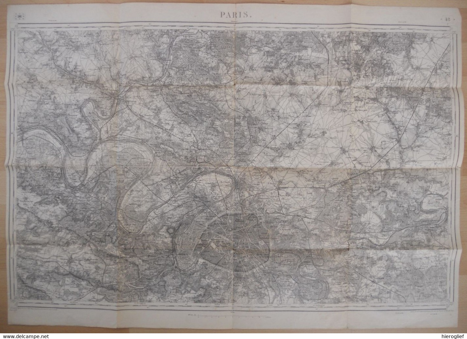 Carte De PARIS (48) Levée Par L'officive Du Corps D'état Major Et Publiée Par Le Dépôt Dl Guerre En 1832 Révisée 1901 - Mapas Topográficas