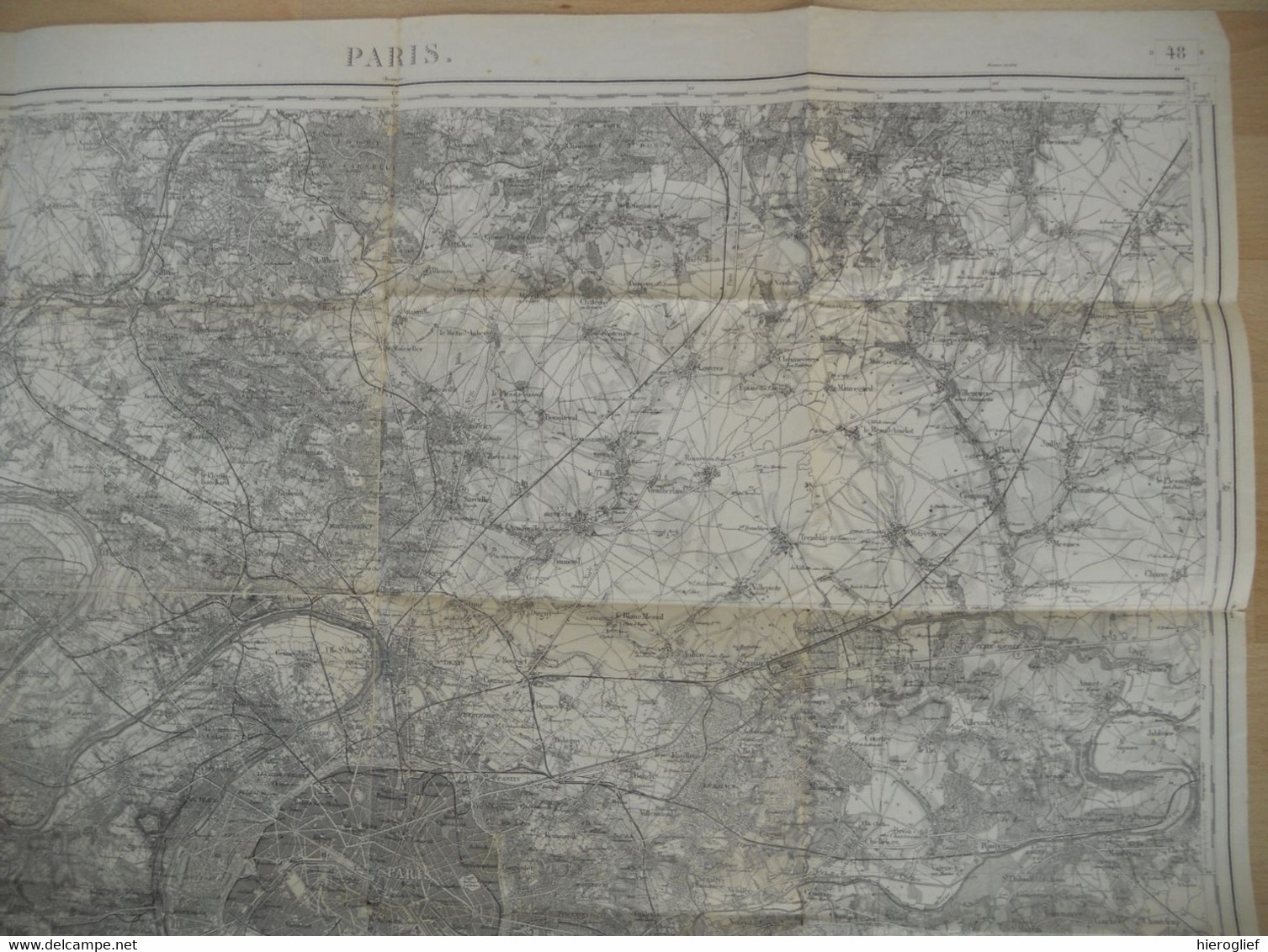 Carte De PARIS (48) Levée Par L'officive Du Corps D'état Major Et Publiée Par Le Dépôt Dl Guerre En 1832 Révisée 1901 - Topographische Karten