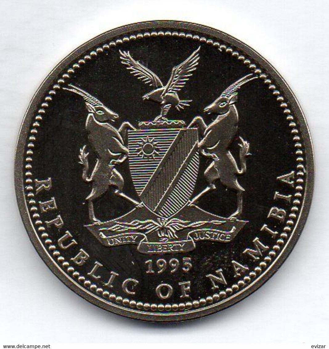 NAMIBIA, 1 Dollar, Copper-Nickel, Year 1995, KM #7 - Namibie