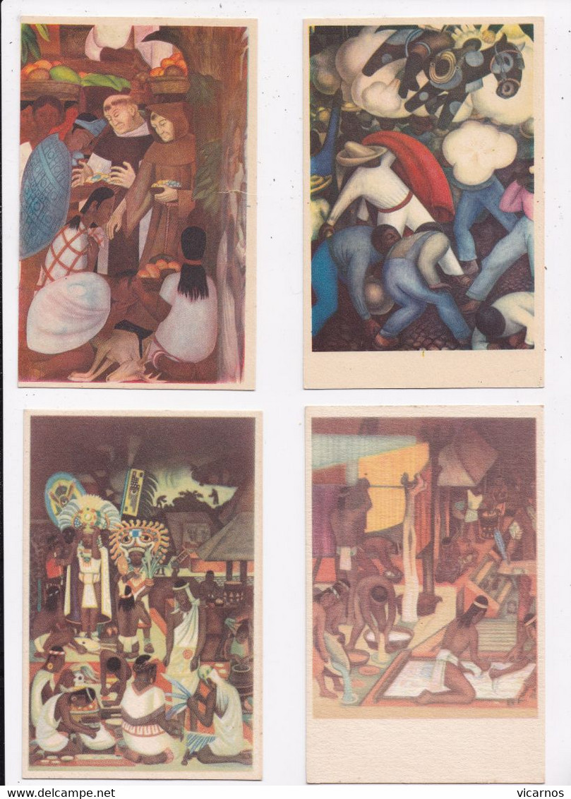 CP ILLUSTRATION MEXIQUE Fresco Diego Rivera Palacio National De Mexico Lot De 15 Cartes - 5 - 99 Cartes