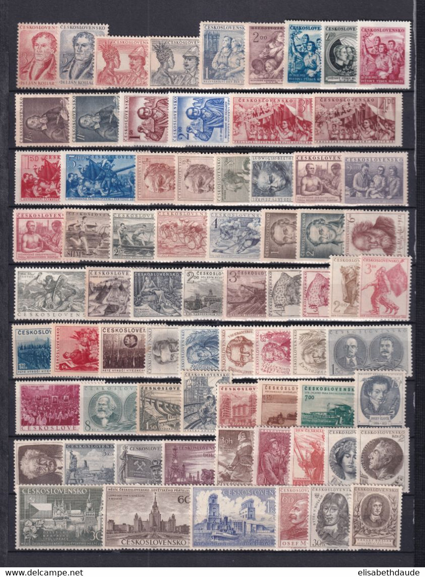 TCHECOSLOVAQUIE - 1952/53 - COLLECTION INCOMPLETE ** MNH (PARFOIS * MLH/MH) - COTE 2013 = 100 EUR - Nuevos