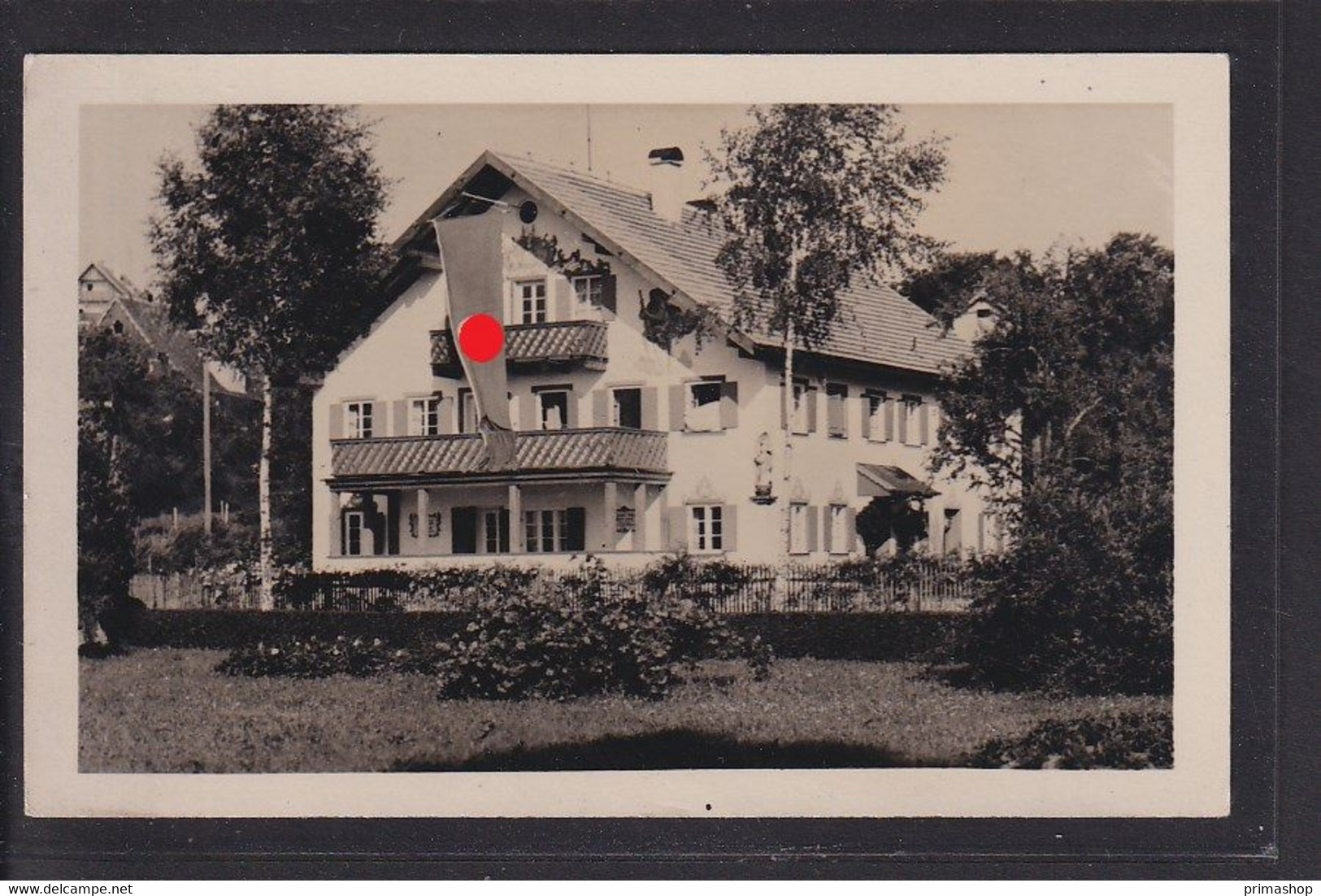 C28 /   Drittes Reich / Bayern Haus M. Reichsfahne U. Lüfterl Malerei - Guerra 1939-45