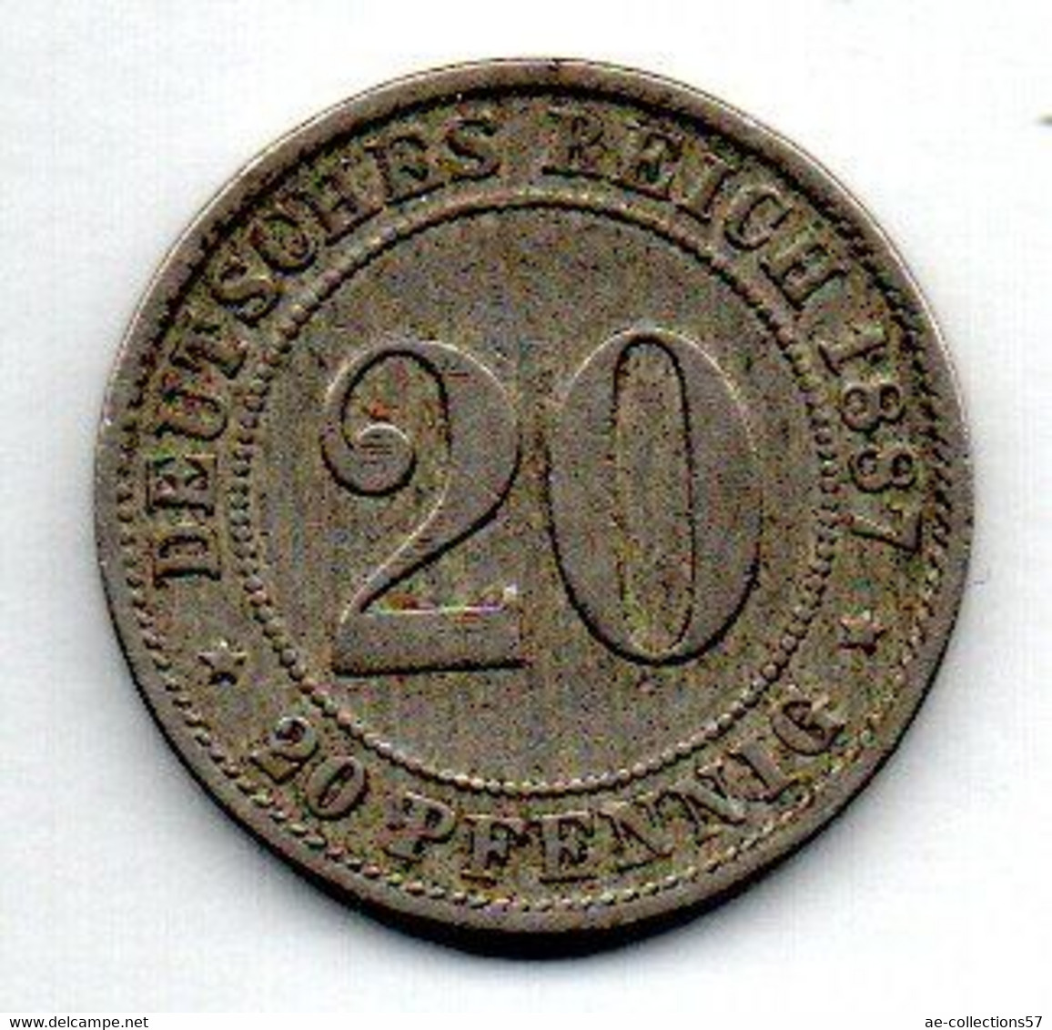 Allemagne  -  20 Pfennig 1887 D - état  TB - 20 Pfennig