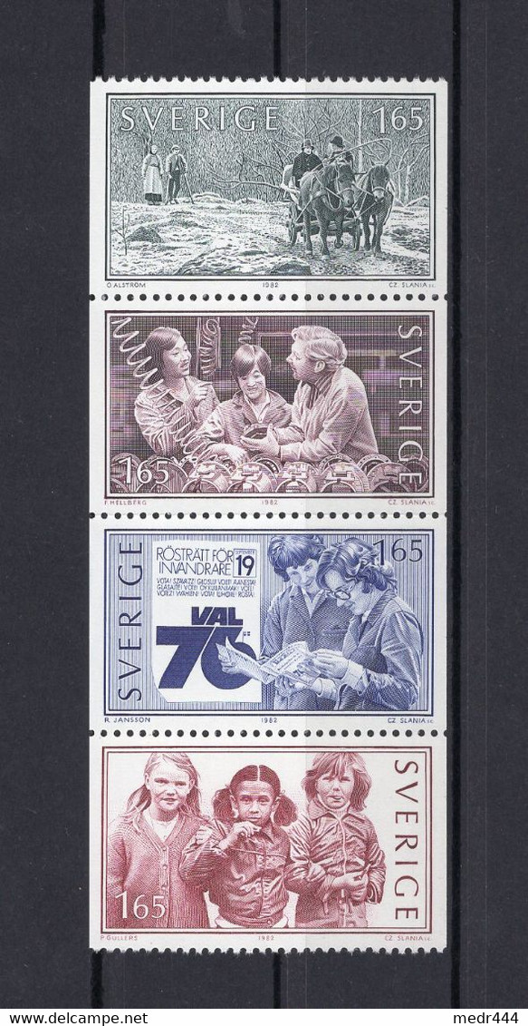 Sweden/Suède 1982 - Living Together - Strip Of 4 Stamps - Complete Set - MNH** - Superb*** - Collections