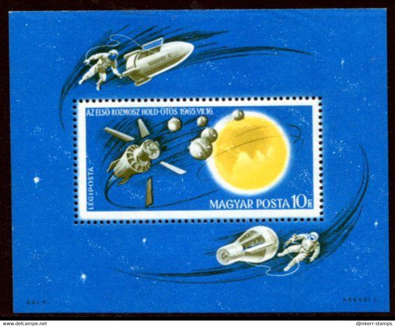 HUNGARY 1965 Space Exploration  Block MNH / **.  Michel Block 52 - Unused Stamps