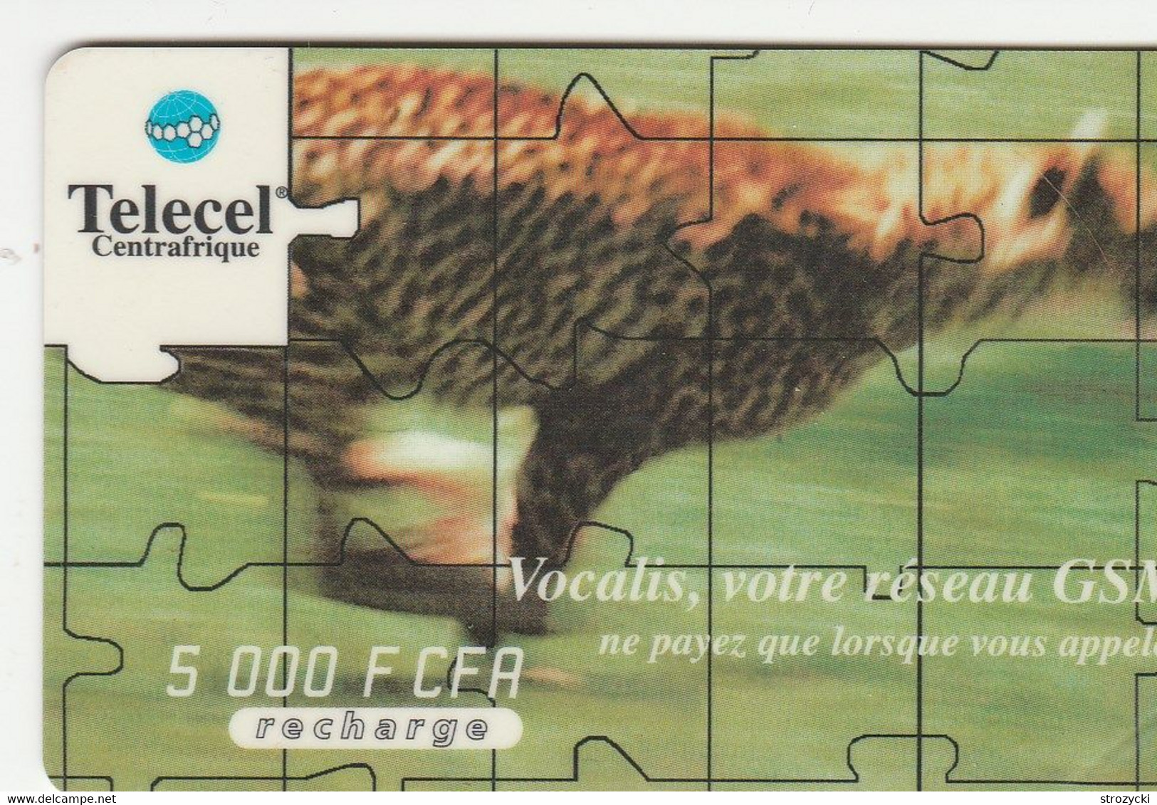 Central African Republic - Telecel - Cheetah  5000 F CFA - Central African Republic