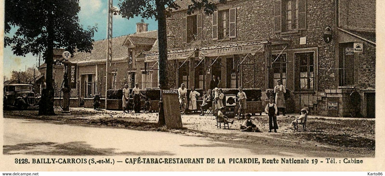 Bailly Carrois Grandpuits * Débit De Tabac Tabacs TABAC Café Restaurant De La Picardie , 19 Route Nationale Cabine - Baillycarrois