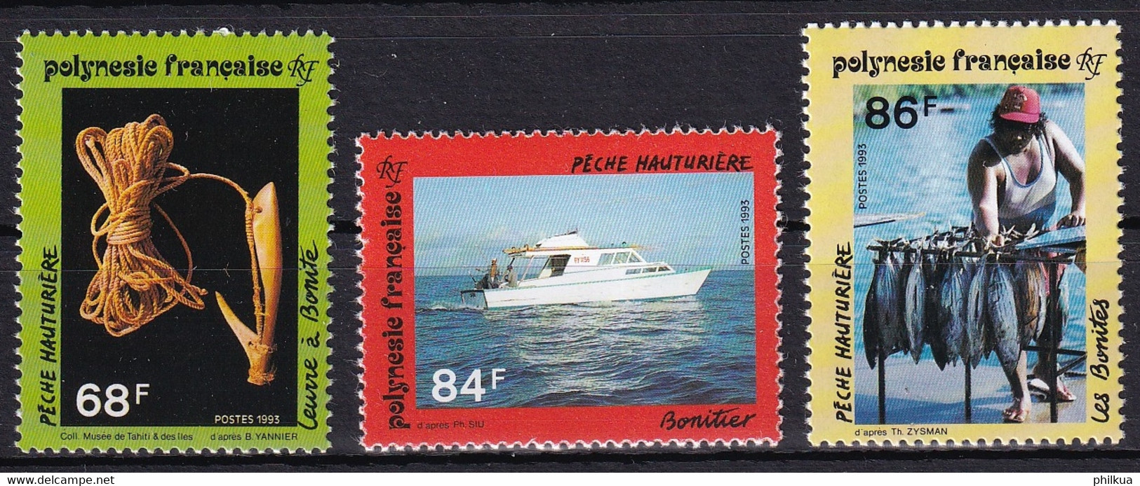 MiNr. 628 - 630  Französisch-Polynesien1993, 10. März. Hochseefischen - Postfrisch/**/MNH - Neufs